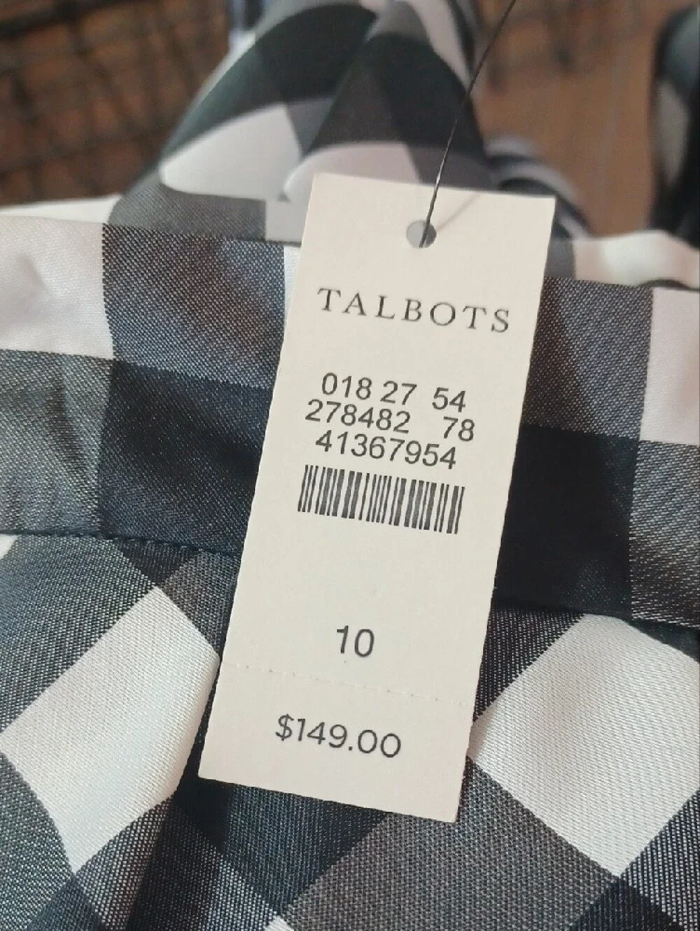NWT Talbots Black and White Gingham Circle Skirt
